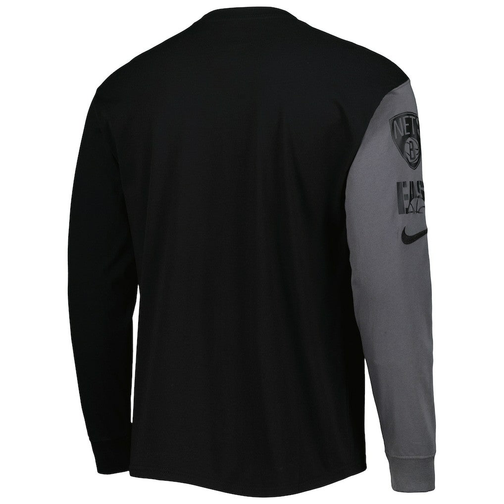 Brooklyn Nets Courtside Versus Flight MAX90 Long Sleeve T-Shirt Black - NBA