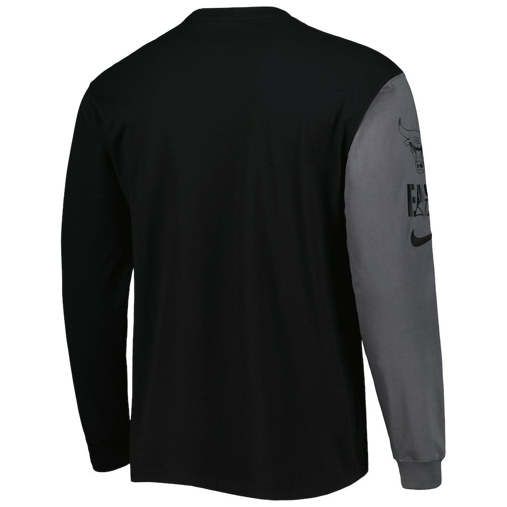 Chicago Bulls Courtside Versus Flight MAX90 Long Sleeve T-Shirt Black - NBA