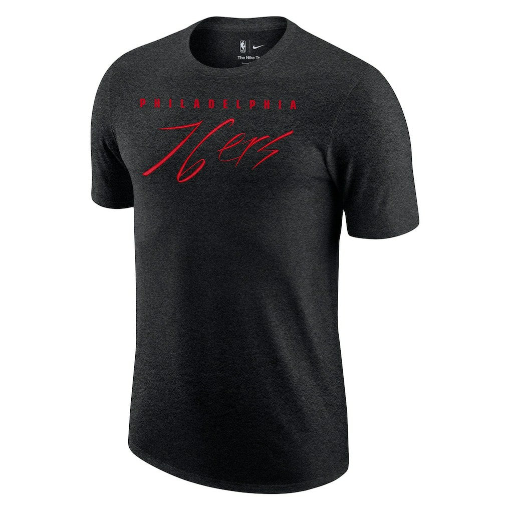 Philadelphia 76ers Courtside Versus Flight Max90 T-Shirt Heather Black - NBA