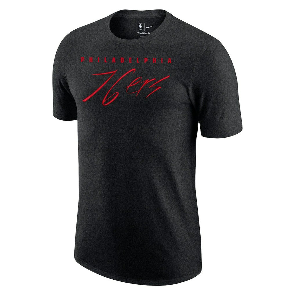 Philadelphia 76ers Courtside Versus Flight Max90 T-Shirt Heather Black - NBA