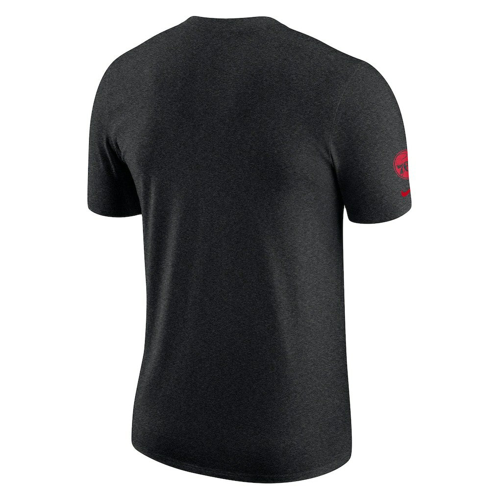 Philadelphia 76ers Courtside Versus Flight Max90 T-Shirt Heather Black - NBA