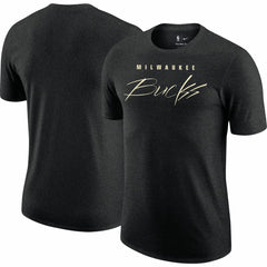 Milwaukee Bucks Courtside Versus Flight Max90 T-Shirt Heather Black - NBA