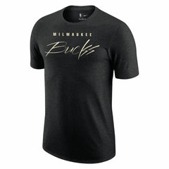 Milwaukee Bucks Courtside Versus Flight Max90 T-Shirt Heather Black - NBA