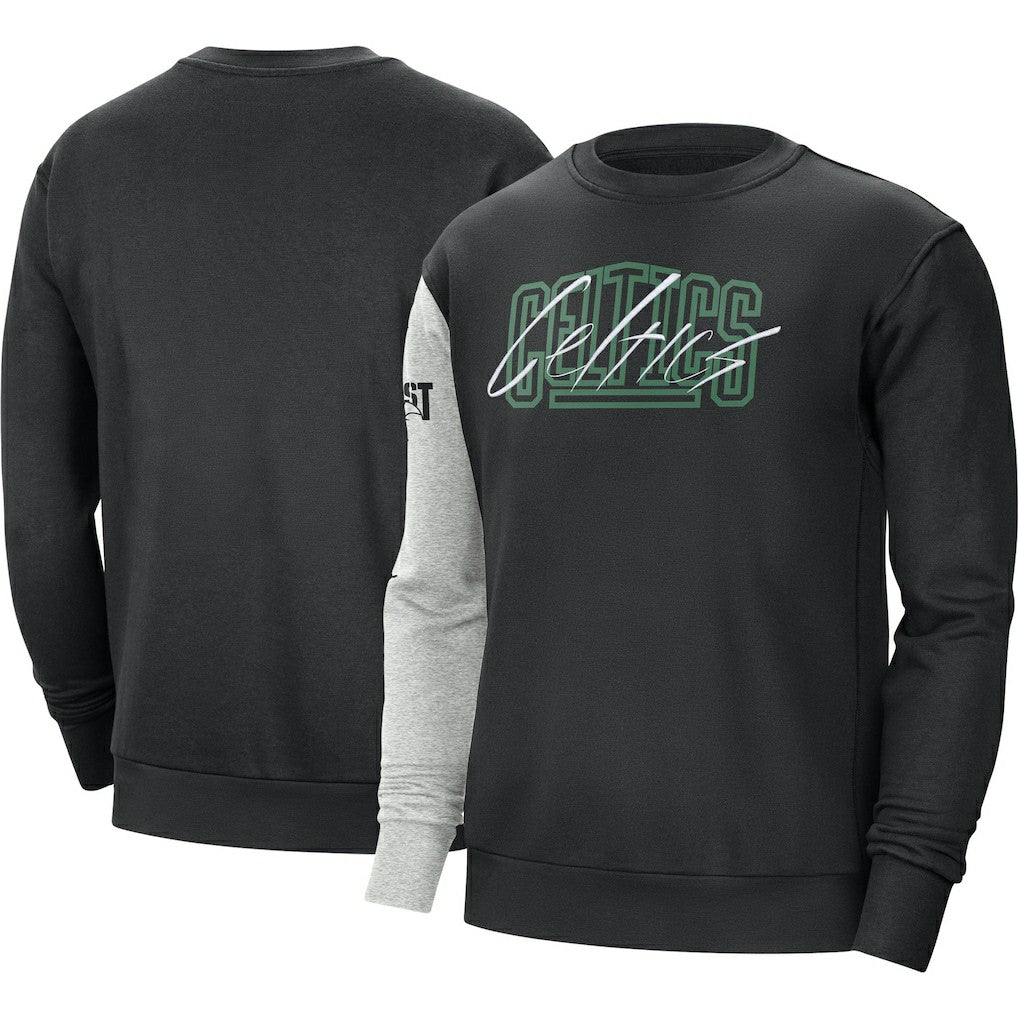 Boston Celtics Courtside Versus Force & Flight Pullover Sweatshirt Black/Heather Gray - NBA