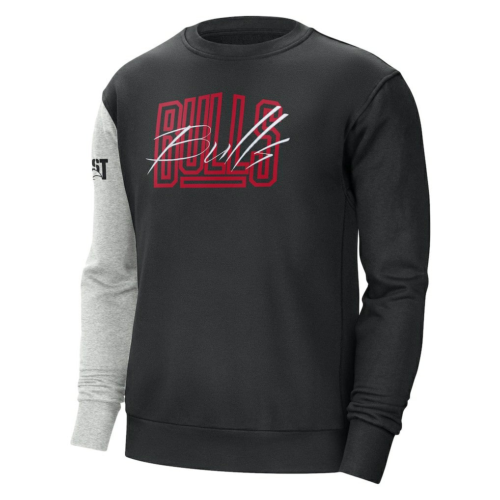 Chicago Bulls Courtside Versus Force & Flight Pullover Sweatshirt Black/Heather Gray - NBA