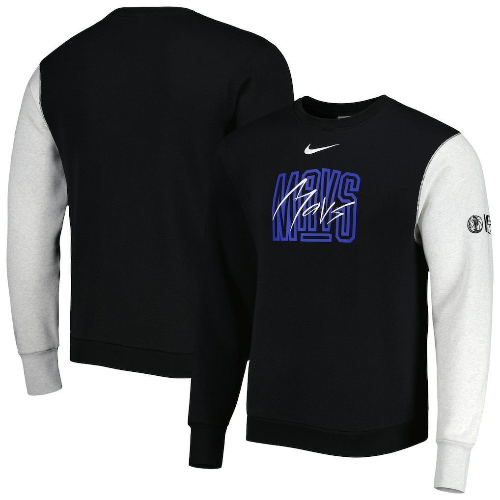 Dallas Mavericks Courtside Versus Force & Flight Pullover Sweatshirt Black/Heather Gray - NBA