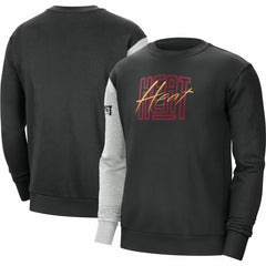 Miami Heat Courtside Versus Force & Flight Pullover Sweatshirt Black/Heather Gray - NBA