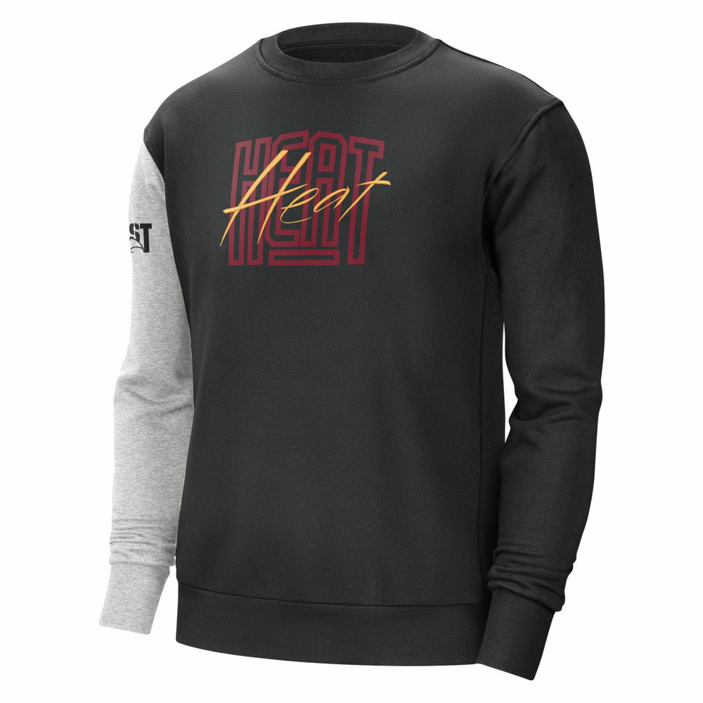 Miami Heat Courtside Versus Force & Flight Pullover Sweatshirt Black/Heather Gray - NBA