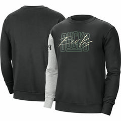 Milwaukee Bucks Courtside Versus Force & Flight Pullover Sweatshirt Black/Heather Gray - NBA