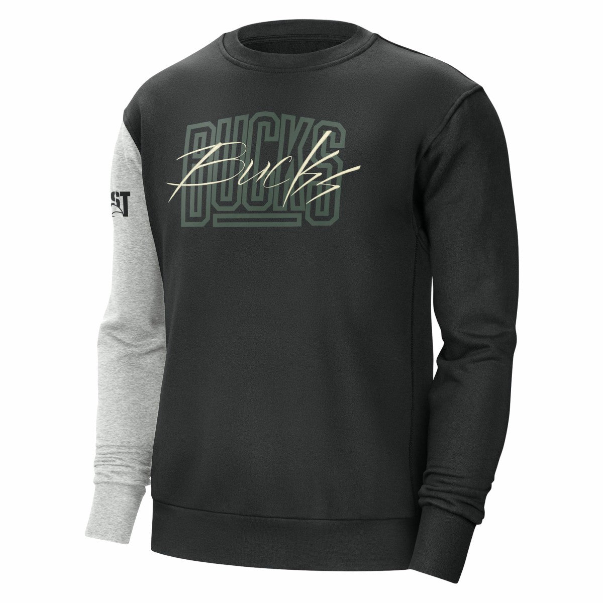 Milwaukee Bucks Courtside Versus Force & Flight Pullover Sweatshirt Black/Heather Gray - NBA