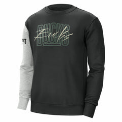 Milwaukee Bucks Courtside Versus Force & Flight Pullover Sweatshirt Black/Heather Gray - NBA
