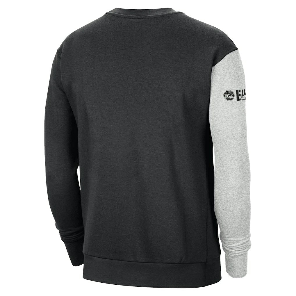 Philadelphia 76ers Courtside Versus Force & Flight Pullover Sweatshirt Black/Heather Gray - NBA