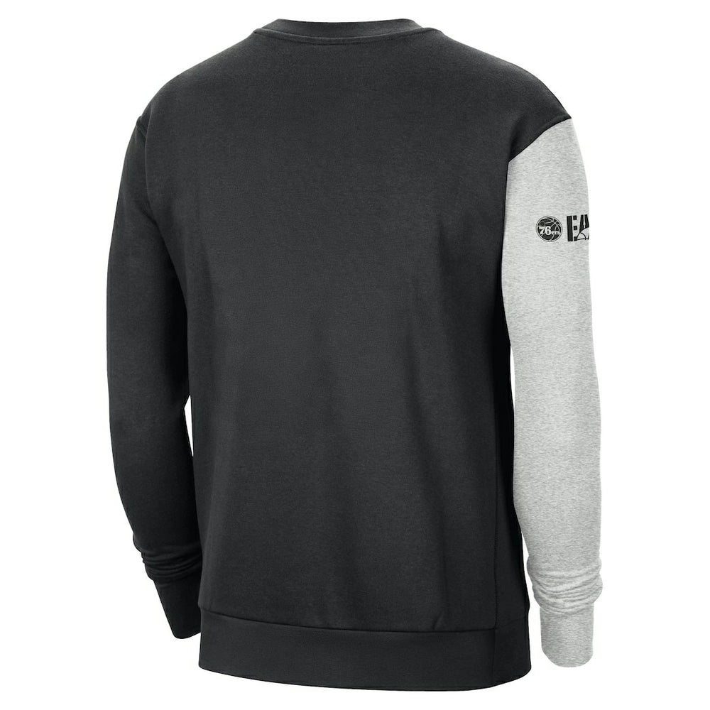 Philadelphia 76ers Courtside Versus Force & Flight Pullover Sweatshirt Black/Heather Gray - NBA