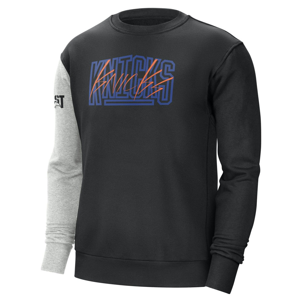 New York Knicks Courtside Versus Force & Flight Pullover Sweatshirt Black/Heather Gray - NBA