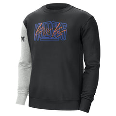 New York Knicks Courtside Versus Force & Flight Pullover Sweatshirt Black/Heather Gray - NBA