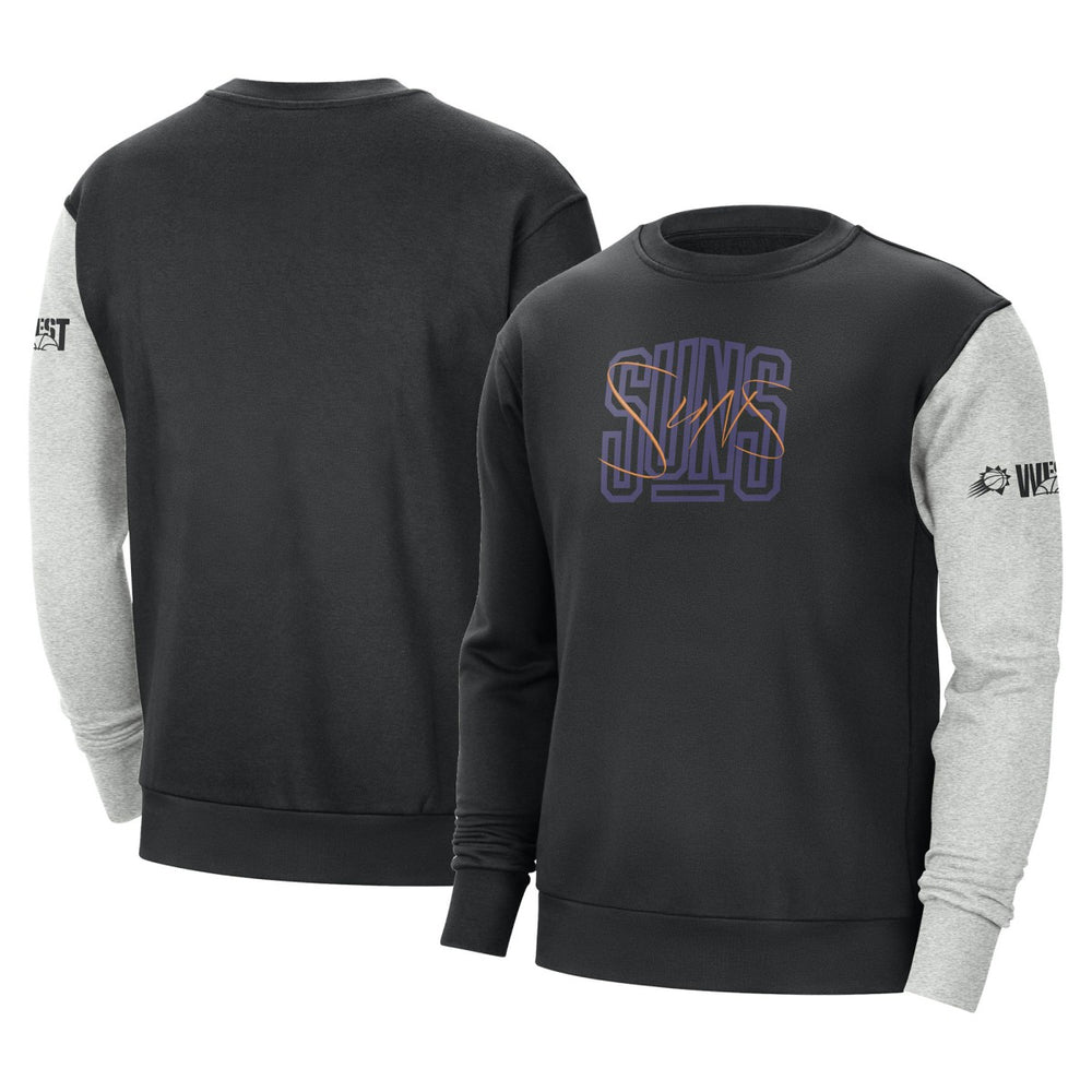 Phoenix Suns Courtside Versus Force & Flight Pullover Sweatshirt Black/Heather Gray - NBA