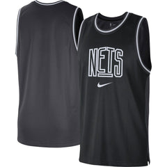 Brooklyn Nets Courtside Versus Force Split DNA Performance Mesh Tank Top Black/Anthracite - NBA