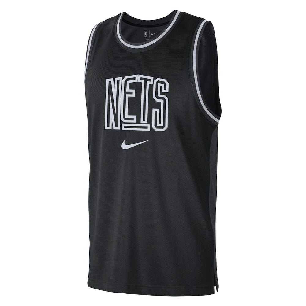 Brooklyn Nets Courtside Versus Force Split DNA Performance Mesh Tank Top Black/Anthracite - NBA
