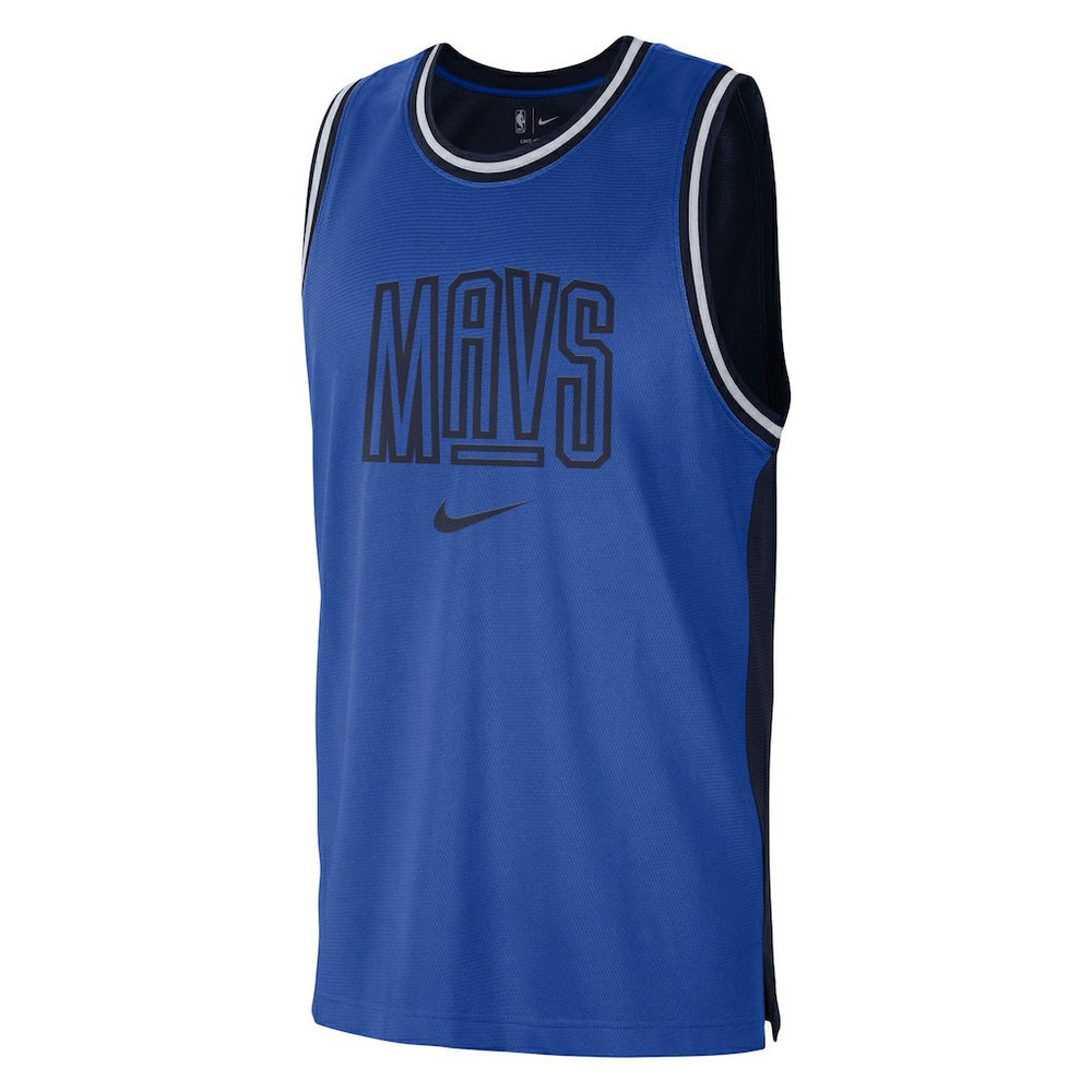 Dallas Mavericks Courtside Versus Force Split DNA Performance Mesh Tank Top Blue/Navy - NBA