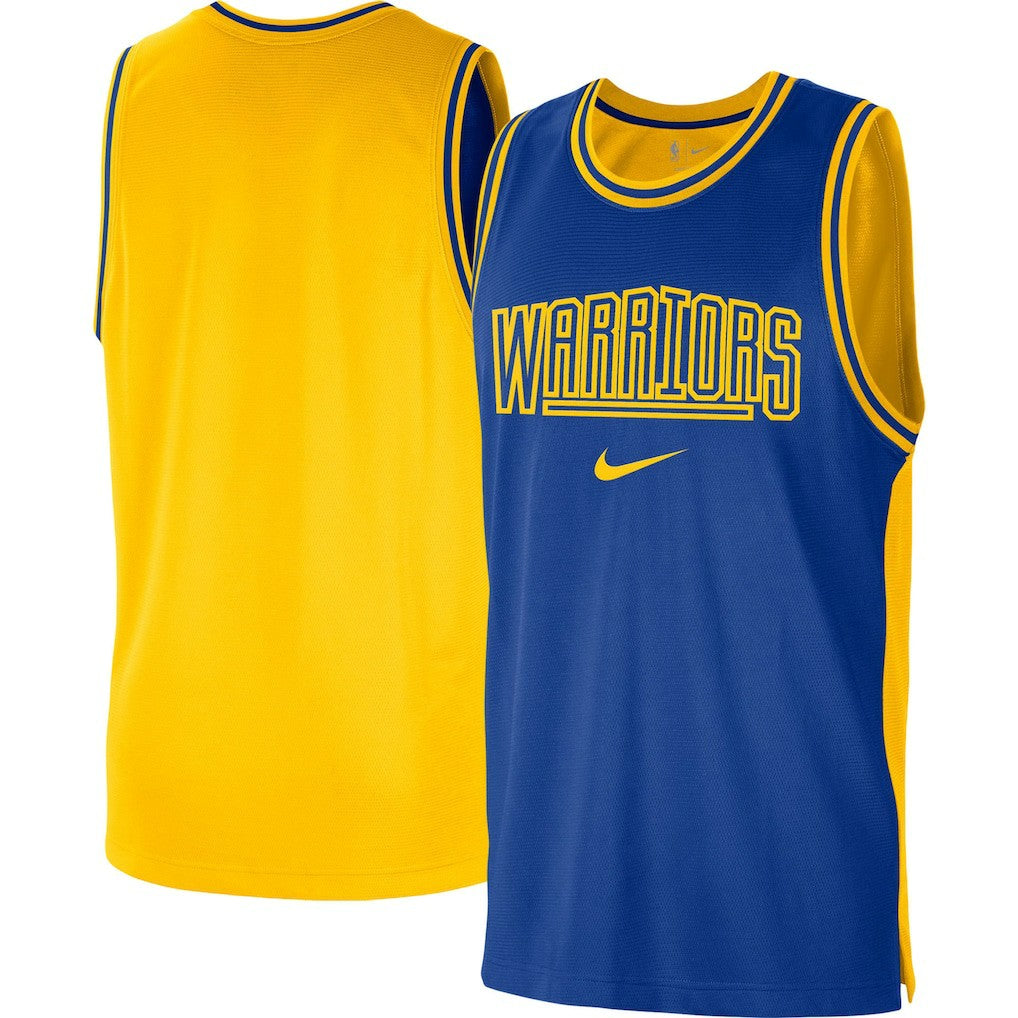 Golden State Warriors Courtside Versus Force Split DNA Performance Mesh Tank Top Royal/Gold - NBA