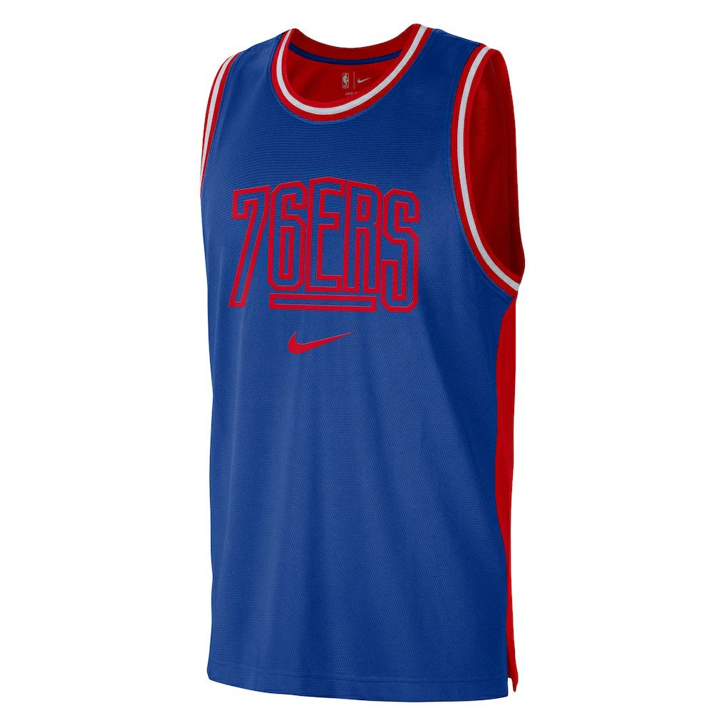 Philadelphia 76ers Courtside Versus Force Split DNA Performance Mesh Tank Top Royal/Red - NBA