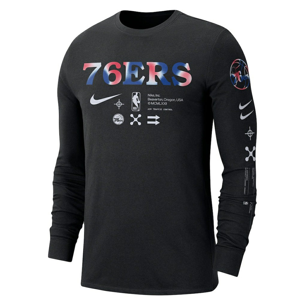Philadelphia 76ers Essential Air Traffic Control Long Sleeve T-Shirt Black - NBA