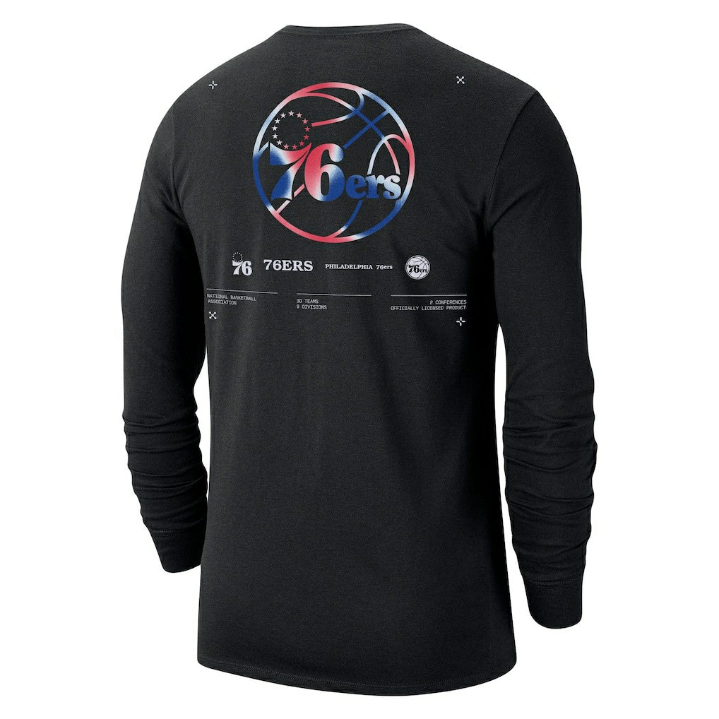 Philadelphia 76ers Essential Air Traffic Control Long Sleeve T-Shirt Black - NBA