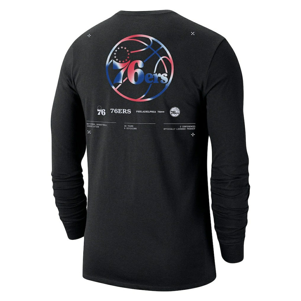Philadelphia 76ers Essential Air Traffic Control Long Sleeve T-Shirt Black - NBA