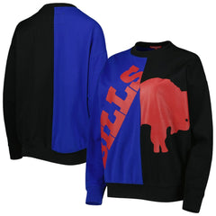 Buffalo Bills Women's Big Face Pullover Sweatshirt Royal/Black | Mitchell & Ness