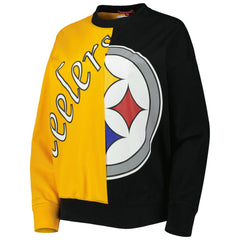 Pittsburgh Steelers Women's Big Face Pullover Sweatshirt Black/Gold | Mitchell & Ness