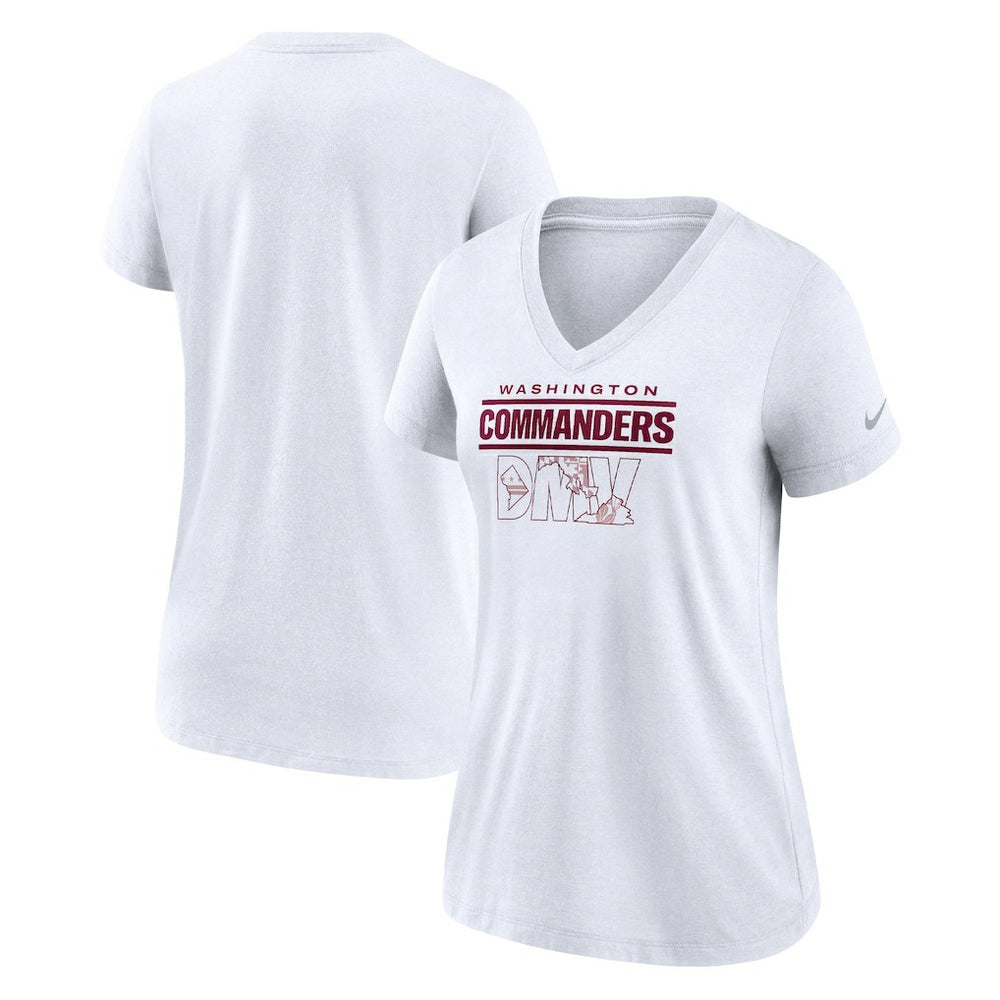 Washington Commanders Women's Hometown Collection Tri-Blend V-Neck T-Shirt White | Nike for Sale