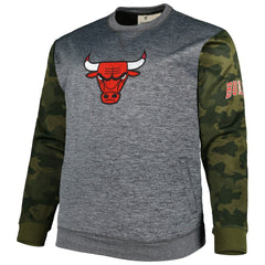 Chicago Bulls Big & Tall Camo Stitched Sweatshirt Heather Charcoal - NBA