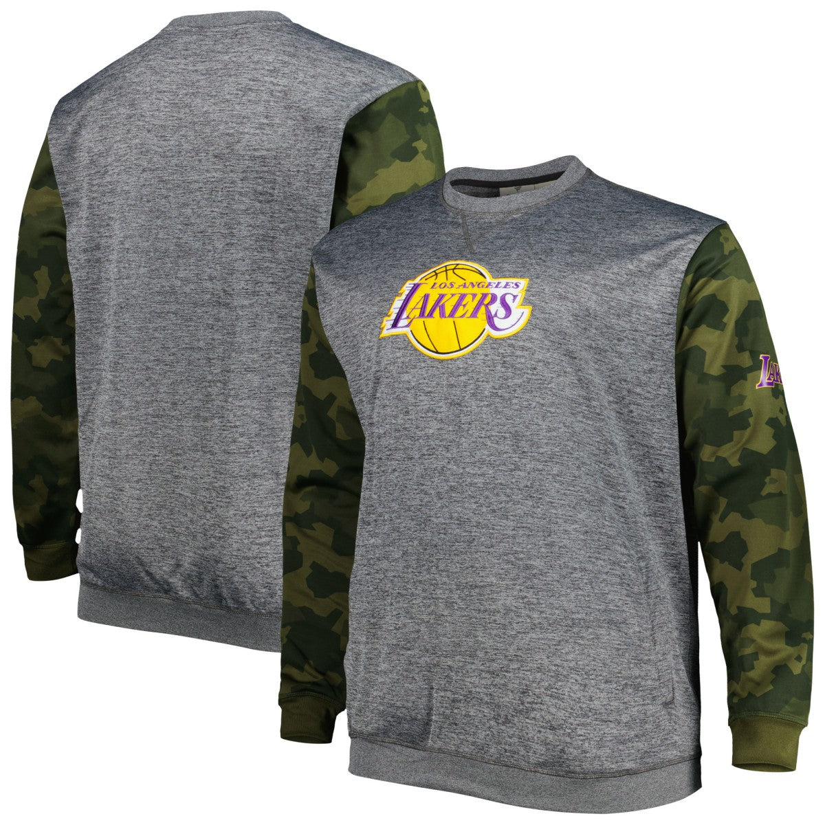 Los Angeles Lakers Big & Tall Camo Stitched Sweatshirt Heather Charcoal - NBA
