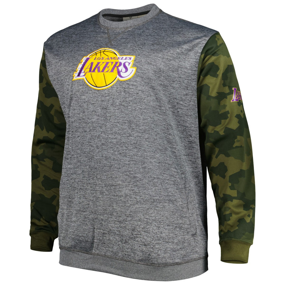 Los Angeles Lakers Big & Tall Camo Stitched Sweatshirt Heather Charcoal - NBA