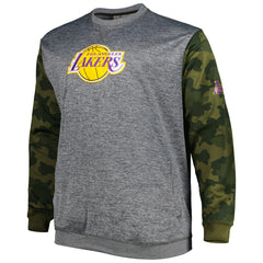 Los Angeles Lakers Big & Tall Camo Stitched Sweatshirt Heather Charcoal - NBA