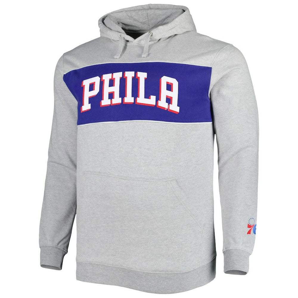 Philadelphia 76ers Big & Tall Wordmark Pullover Hoodie Heather Gray - NBA