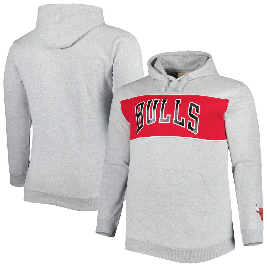 Chicago Bulls Big & Tall Wordmark Pullover Hoodie Heather Gray - NBA