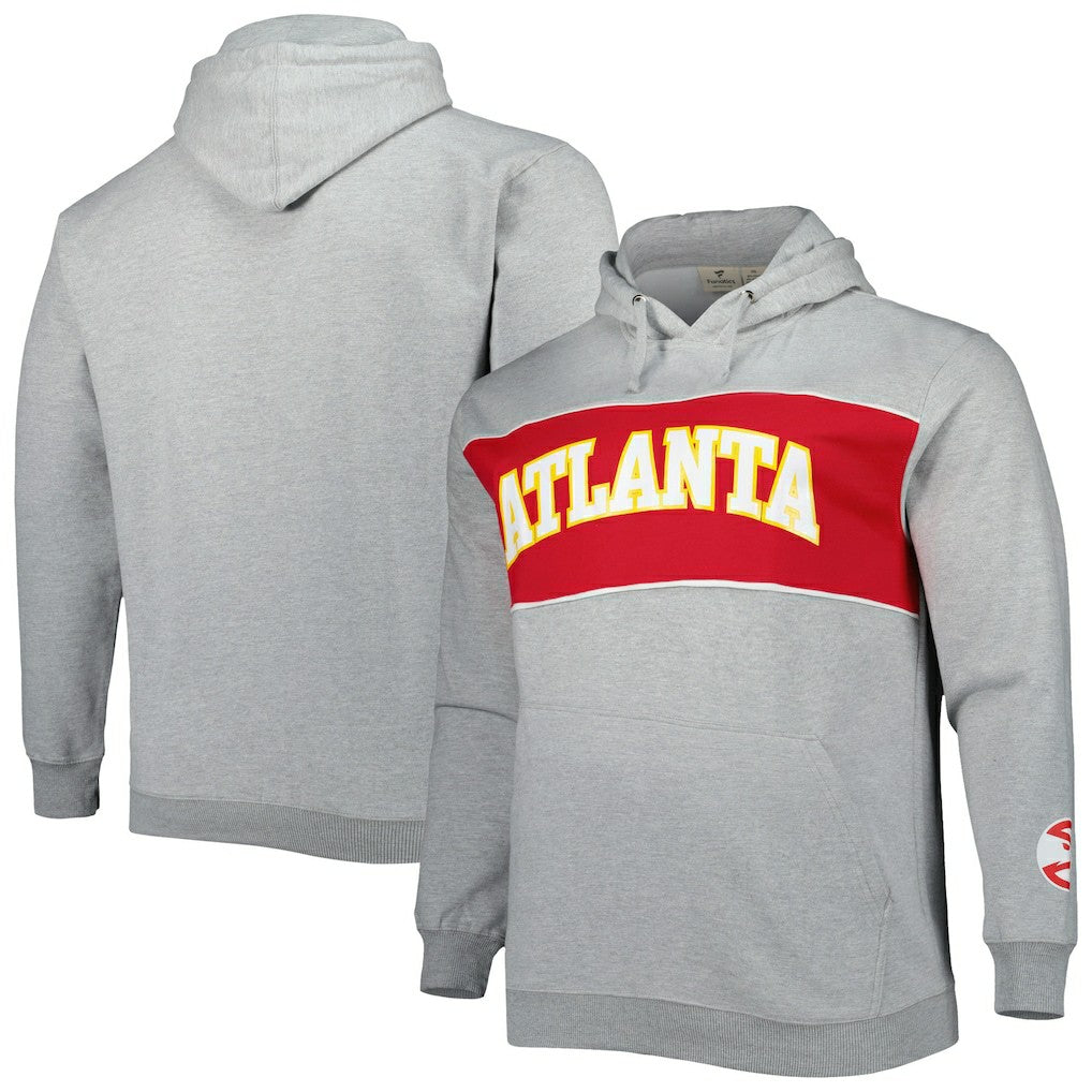 Atlanta Hawks Big & Tall Wordmark Pullover Hoodie Heather Gray - NBA
