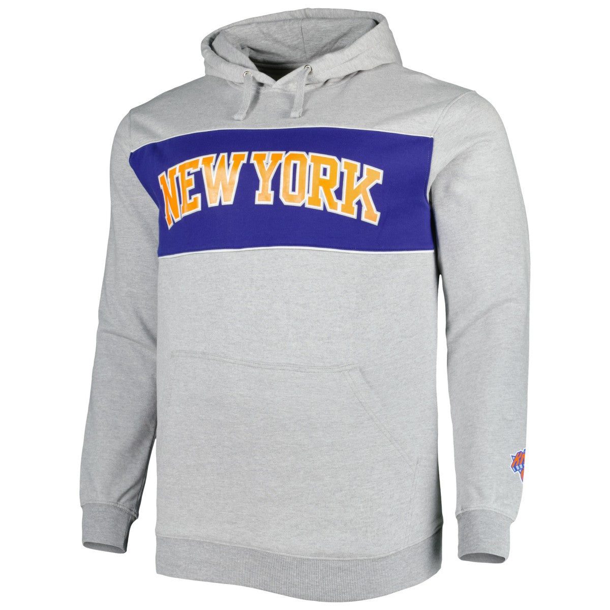 New York Knicks Big & Tall Wordmark Pullover Hoodie Heather Gray - NBA