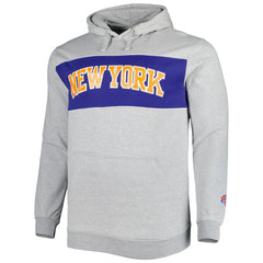 New York Knicks Big & Tall Wordmark Pullover Hoodie Heather Gray - NBA