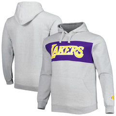 Los Angeles Lakers Big & Tall Wordmark Pullover Hoodie Heather Gray - NBA
