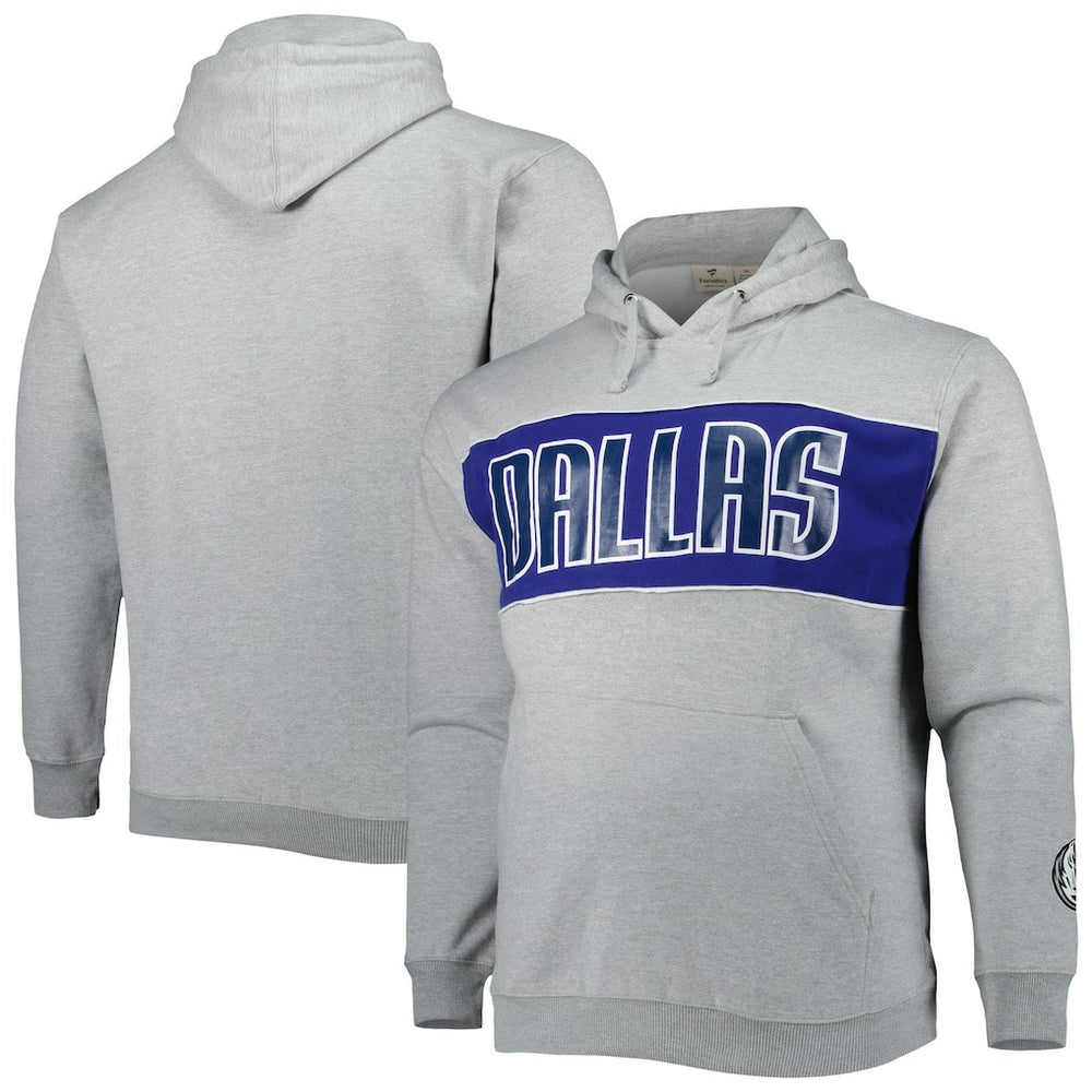 Dallas Mavericks Big & Tall Wordmark Pullover Hoodie Heather Gray - NBA