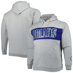 Dallas Mavericks Big & Tall Wordmark Pullover Hoodie Heather Gray - NBA