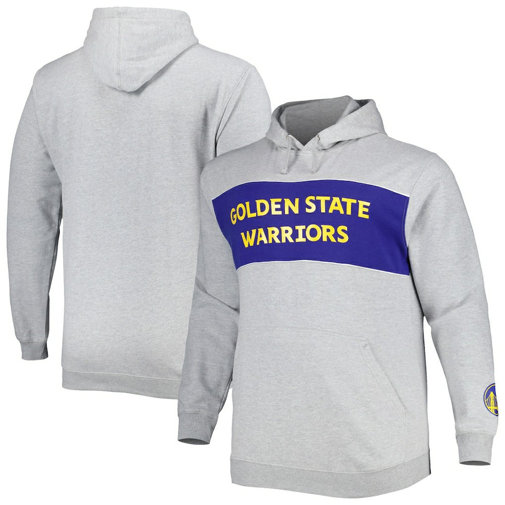 Golden State Warriors Big & Tall Wordmark Pullover Hoodie Heather Gray - NBA