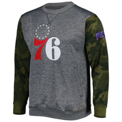 Philadelphia 76ers Camo Stitched Sweatshirt Heather Charcoal - NBA