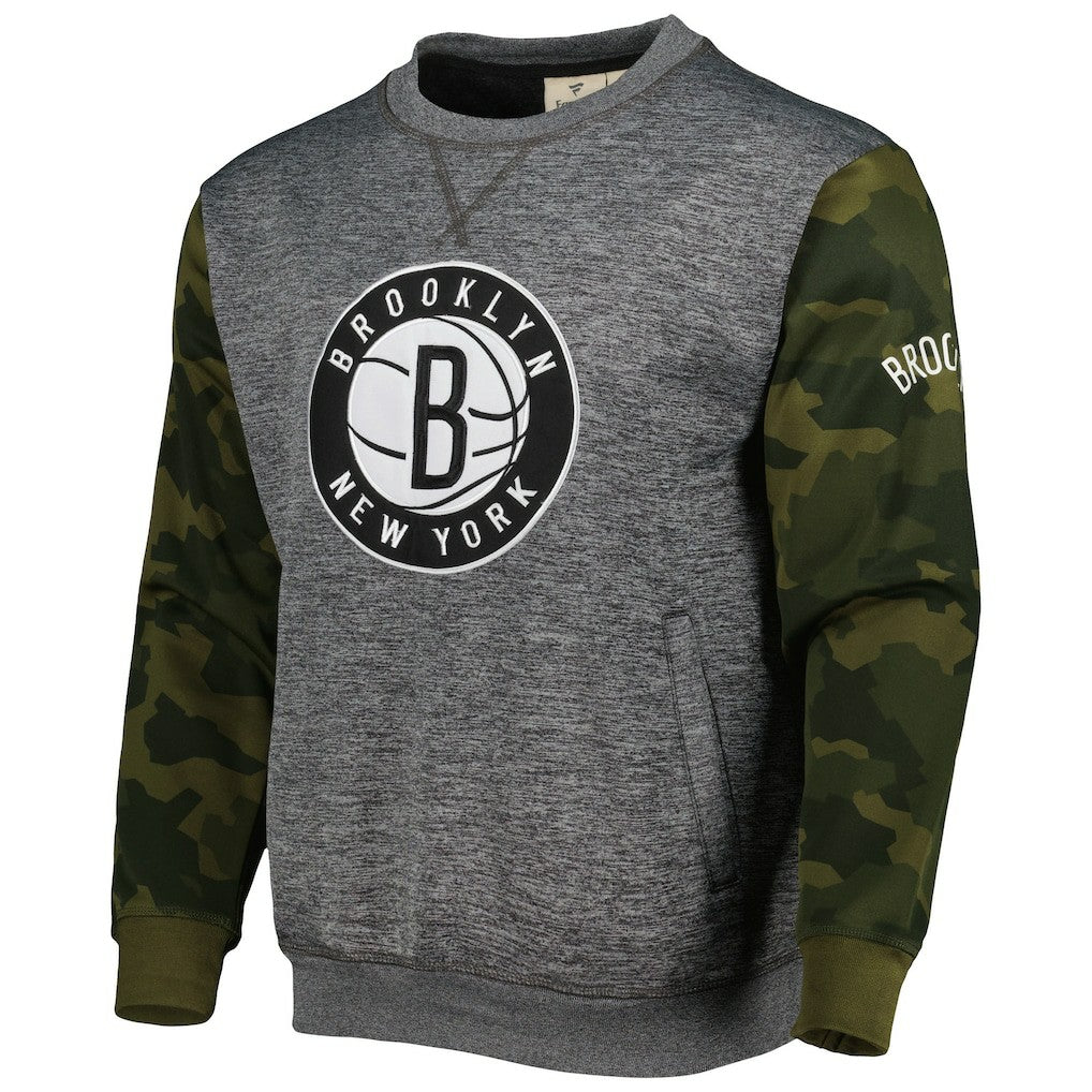 Brooklyn Nets Camo Stitched Sweatshirt Heather Charcoal - NBA