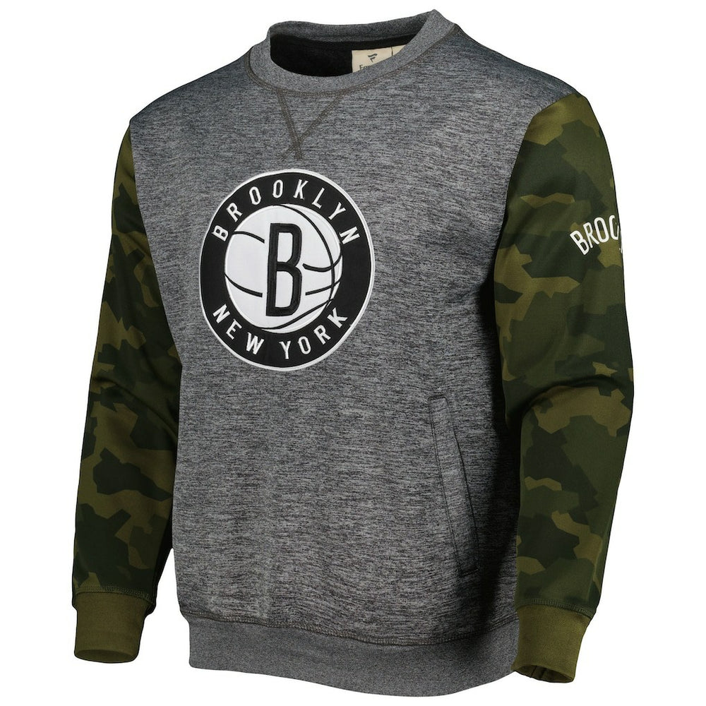 Brooklyn Nets Camo Stitched Sweatshirt Heather Charcoal - NBA