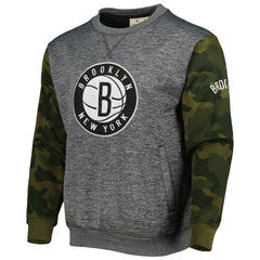 Brooklyn Nets Camo Stitched Sweatshirt Heather Charcoal - NBA