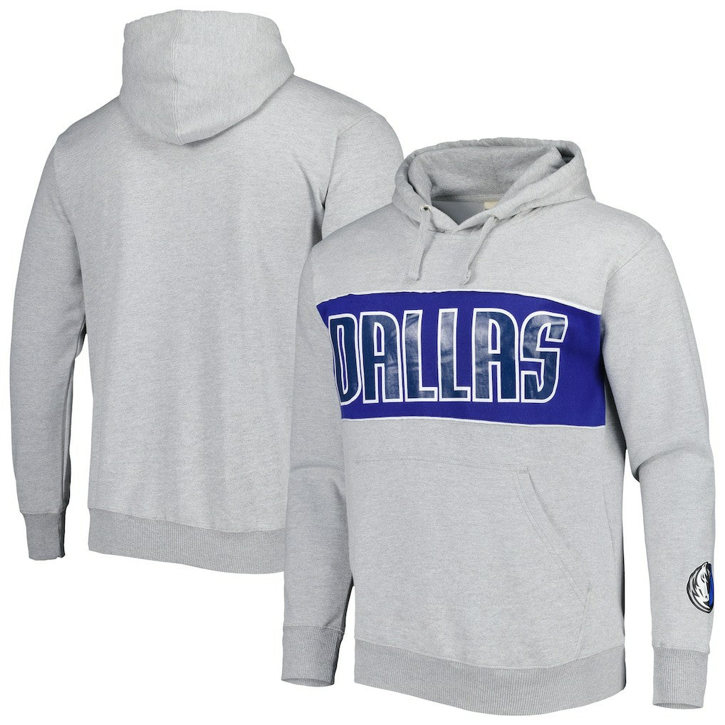 Dallas Mavericks Wordmark French Terry Pullover Hoodie Heather Gray - NBA