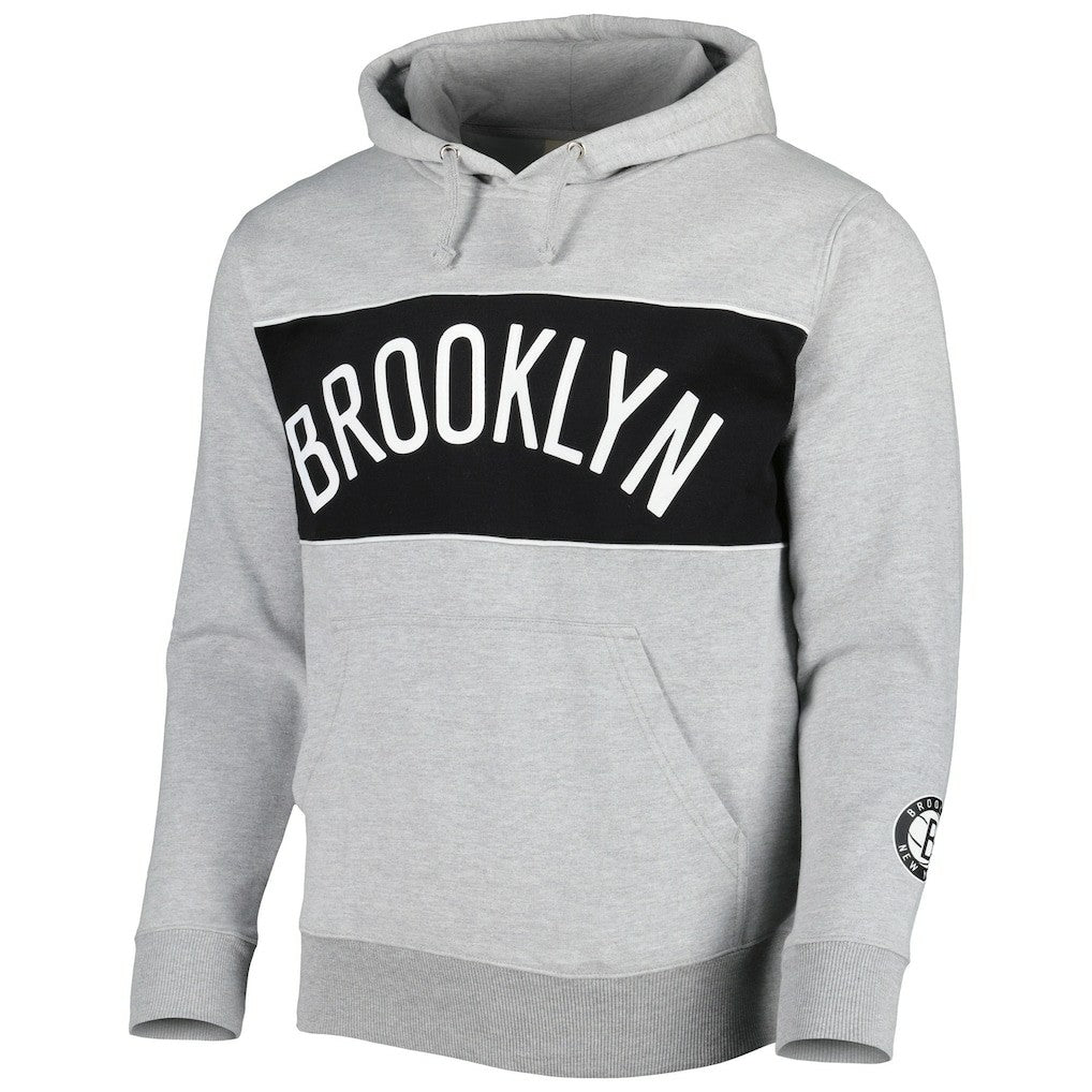 Brooklyn Nets Wordmark French Terry Pullover Hoodie Heather Gray - NBA